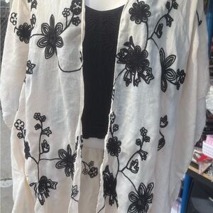 Floral Embroidered Kimono Cardigan